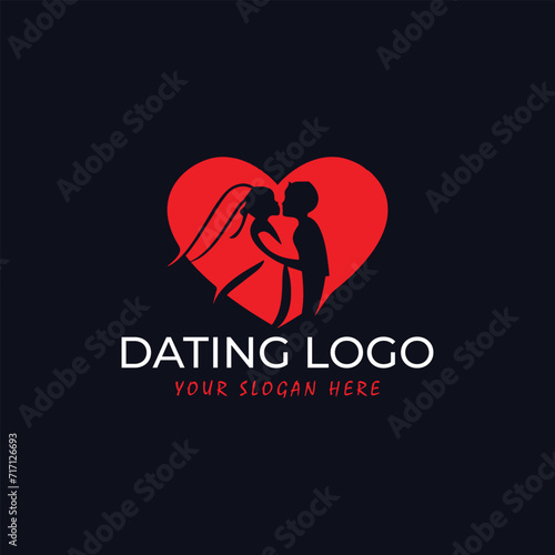 online dating website logo design vector format