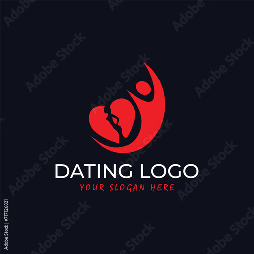 online dating website logo design vector format