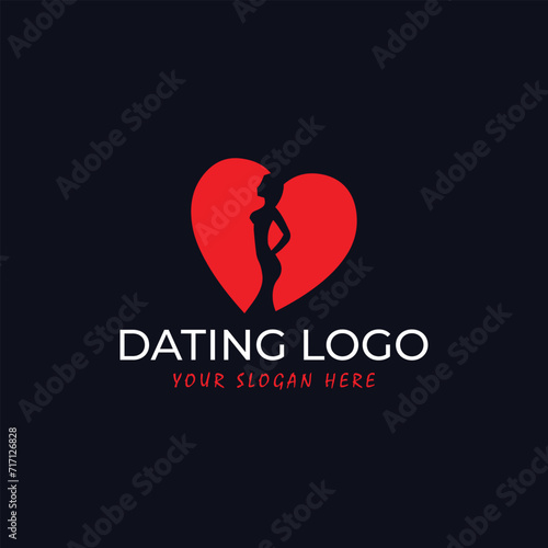 online dating website logo design vector format