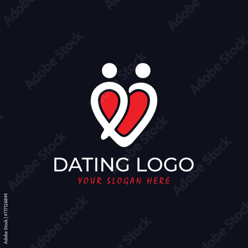 online dating website logo design vector format