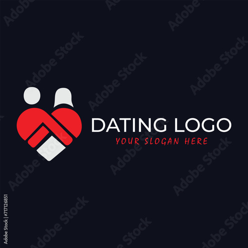 online dating website logo design vector format
