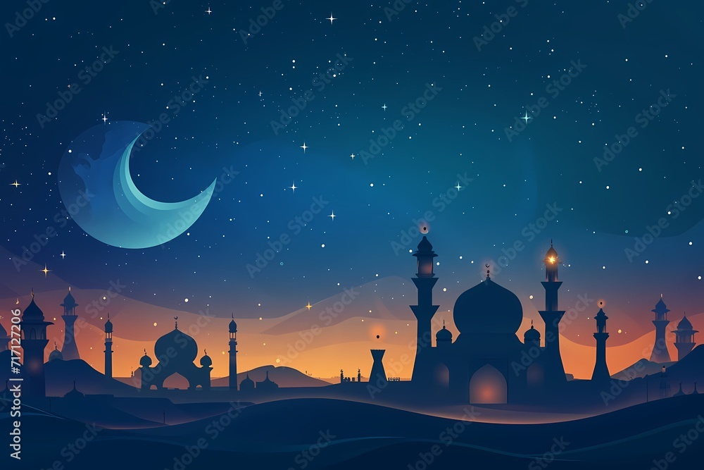 vector background with mosques and minarets to the holiday Mubarak vector background with mosques and minarets to the holiday Mubarak