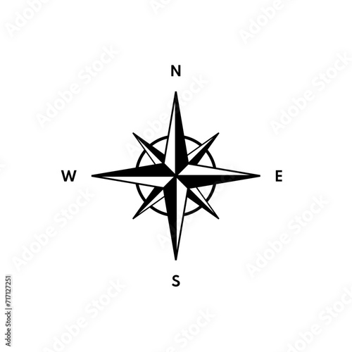 compass, compass rose, world directions - vector illustration