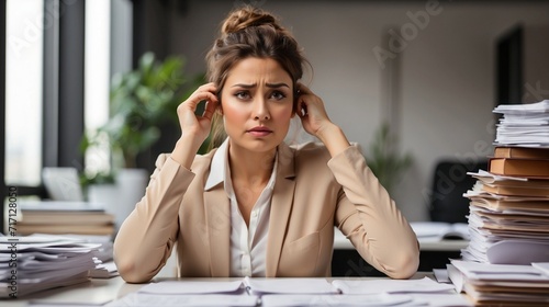 stressed employee at office 