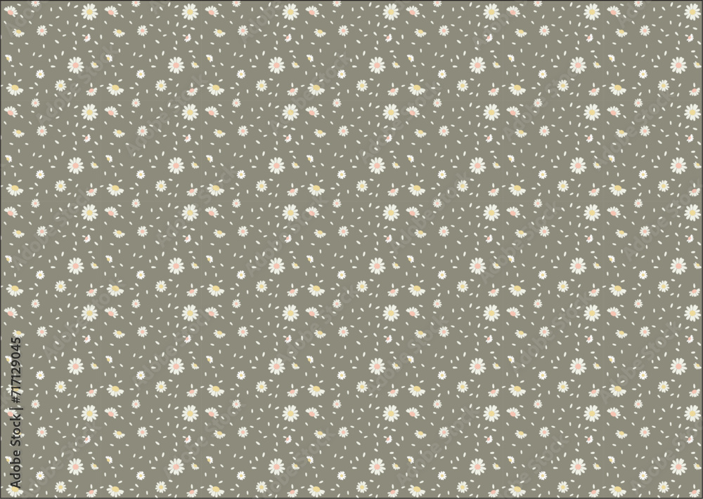 Daisy flower vector pattern, hand drawn flowers, vector illustration. Cute summer wallpaper.
Floral background.
