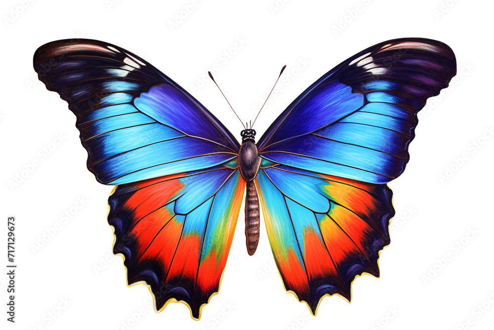 Fototapeta premium Color Pencil Drawing of Butterfly