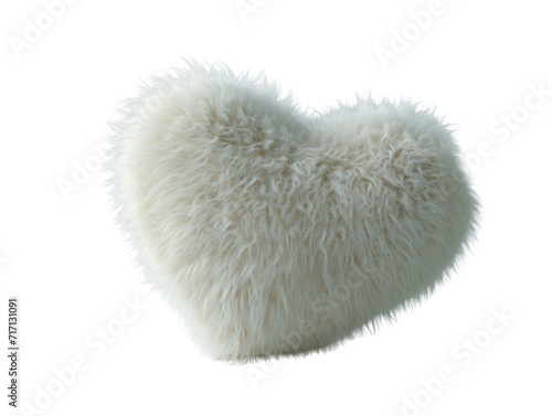 A fluffy white heart-shaped pillow, perfect for a romantic gesture.