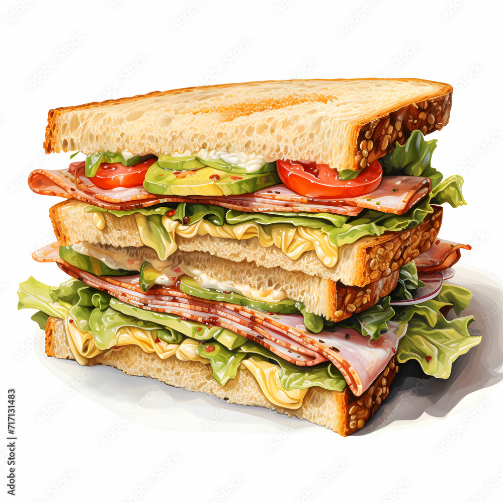 Obraz premium ham and sandwich