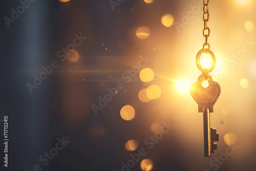 Golden Key Hanging From Chain © Psykromia