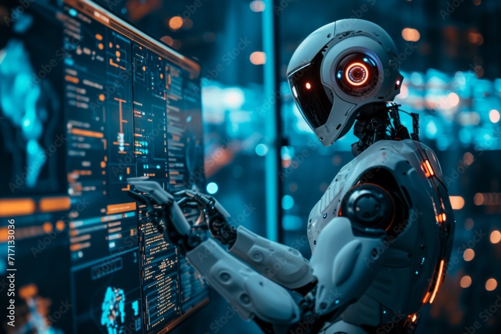 Robot Observing a Screen Display Robot Observing a Screen Display