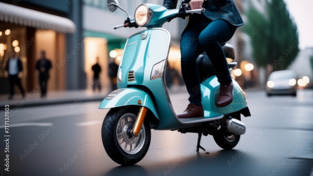 person on scooter ai generated