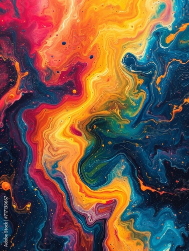 Psychedelic Dreamscape: Swirling Abstract Fluid Art with Luminous Colors and Mesmerizing Patterns
