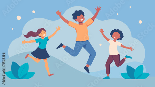 Joyful cartoon family enjoying outdoors winter scene vector illustration