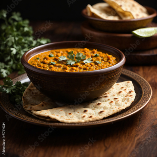 Masoor Dal Curry - Hearty Red Lentil Delight with Roti