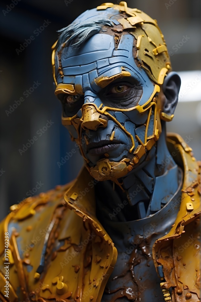The Zombie's Mustard-Adorned Face: A Vivid Portrait of Condiment Chaos Generated with AI The Zombie's Mustard-Adorned Face: A Vivid Portrait of Condiment Chaos Generated with AI