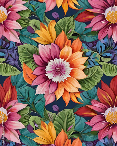 Flower, Plant And Butterfly Pattern