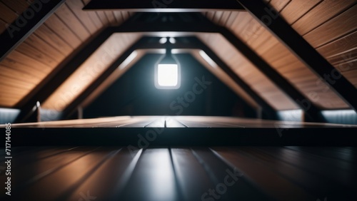 attic with lamp ai generated