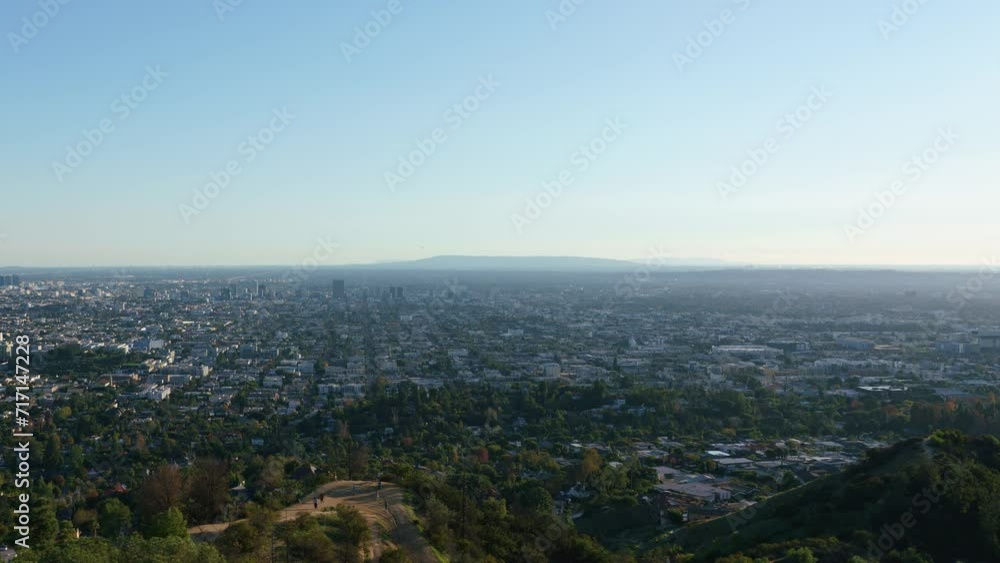 Los Angeles Panorama Cityscape from Griffith Park Time Lapse Pan L California USA Los Angeles Panorama Cityscape from Griffith Park Time Lapse Pan L California USA