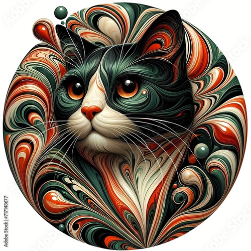 marble colorful tabby cat © SAMIRASUN