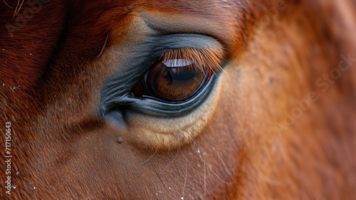 Intimate close-up of a horse's eye