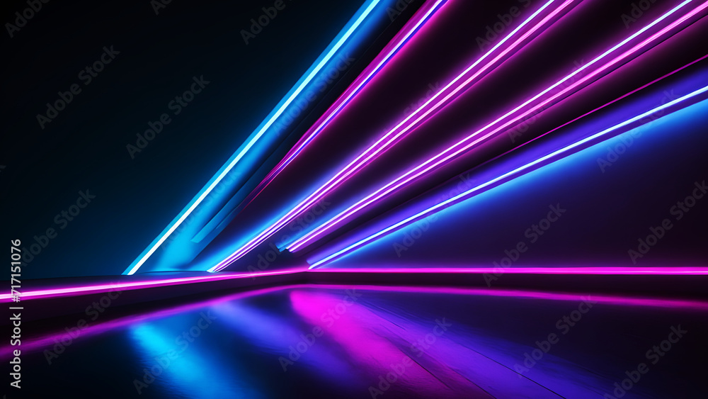 Captivating 3D Render background: Neon Slant Lights in Blue, Pink, and Purple - 80's Retro Style Fashion Show Stage with Ultraviolet Glow Captivating 3D Render background: Neon Slant Lights in Blue, Pink, and Purple - 80's Retro Style Fashion Show Stage with Ultraviolet Glow