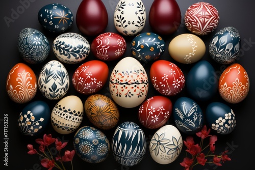 Elegant Folk Art Inspired Easter Eggs Collection