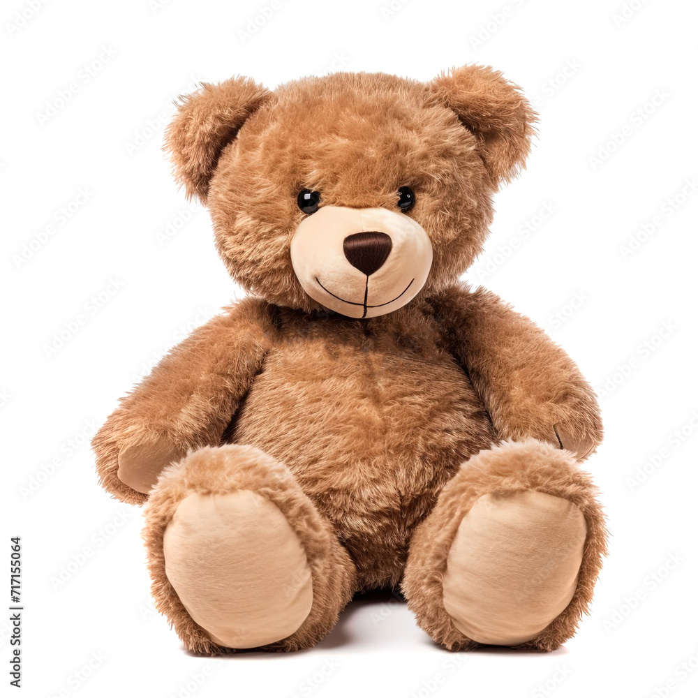 Fototapeta premium kids toy brown teddy bear on white background