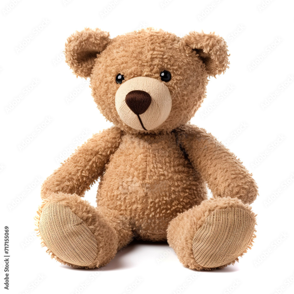 kids toy brown teddy bear on white background