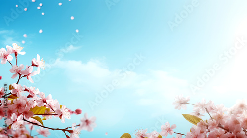 Cherry Blossoms Against Blue Sky