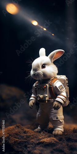 cute and adorable astronaut bunny, generative ai © Hammad