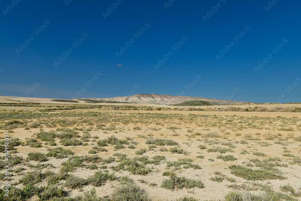 vu sur le désert de Navarre en Espagne ciel bleu 