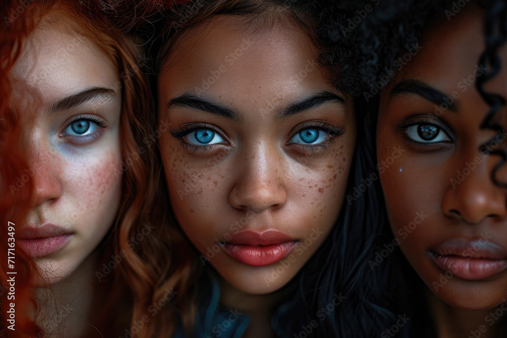 Diverse Beauty Close-up Portrait Diverse Beauty Close-up Portrait
