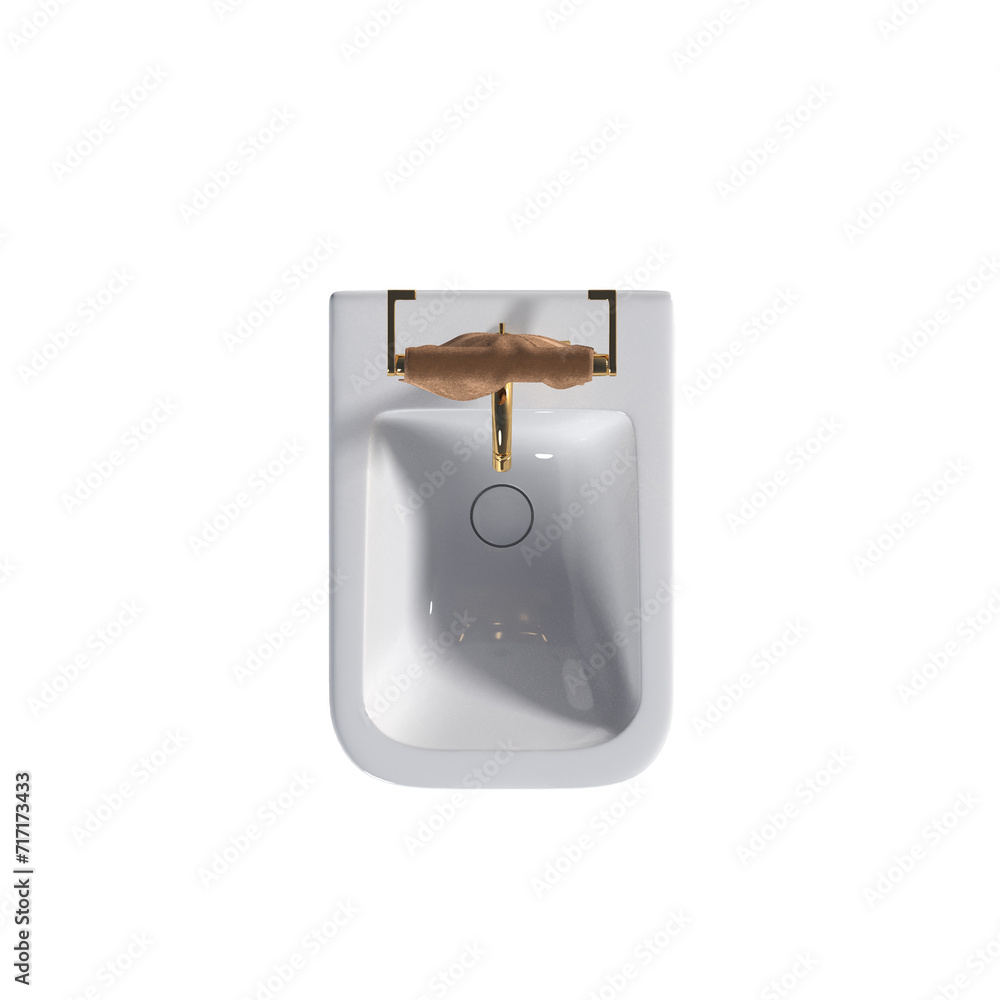 Lavatory pan isolated on a transparent background, bidet, 3D illustration, and CG render Lavatory pan isolated on a transparent background, bidet, 3D illustration, and CG render
