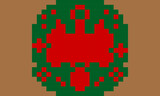 Christmas wreath dot illustration1-pixel art-