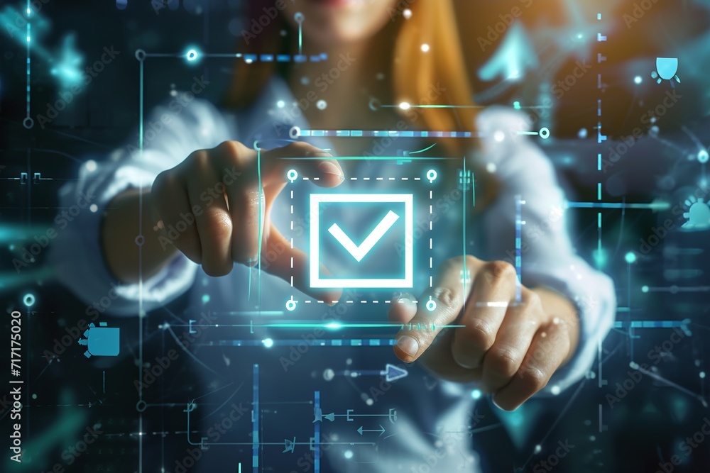 Business concept and smart checklist on virtual screen. Business concept and smart checklist on virtual screen.