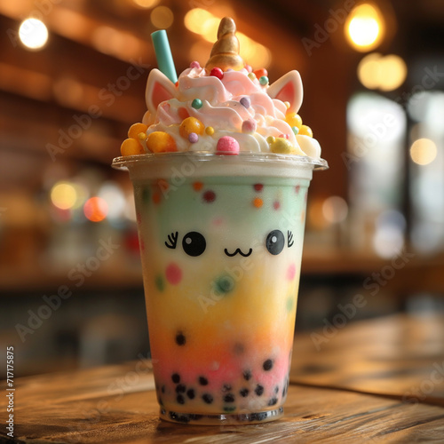 unicorn boba tea