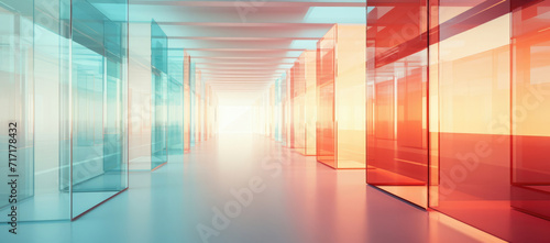 Light corridor design hall empty interior office modern architectural room white abstract background building