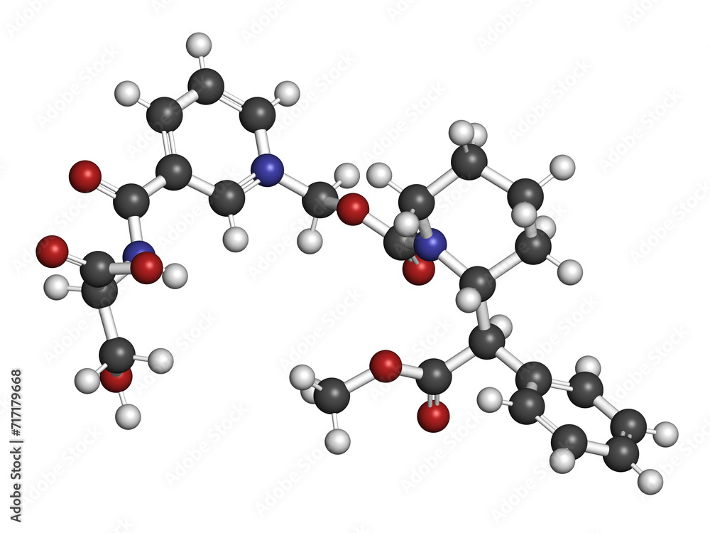 Serdexmethylphenidate chloride drug molecule. 3D rendering.