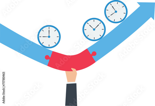 Project management, strategic plan to manage resources for development, working process and schedule, task completion concept
