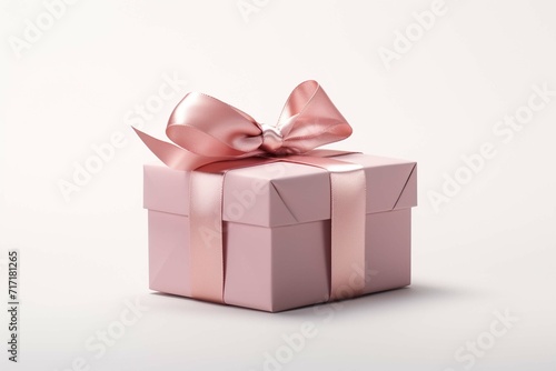 Gift Box Mockup with Curled Silk Ribbons isolated on a white background  © Amer
