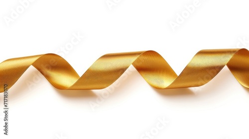 golden ribbon isolated on white background.