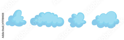 Set of blue clouds.Decorative elements. Vector graphics.