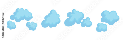 Set of blue clouds.Decorative elements. Vector graphics.