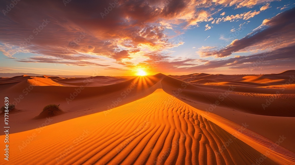 Spring sunset at the gates , with the sand dunes illuminated Spring sunset at the gates , with the sand dunes illuminated