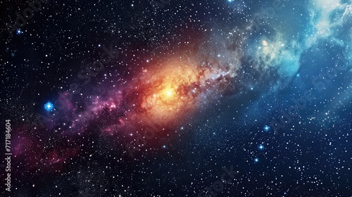 stars in the galaxy. Panorama. Universe filled with stars  nebula and galaxy
