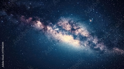 galaxy with stars on the night sky background. There is a disturbing light from the stars