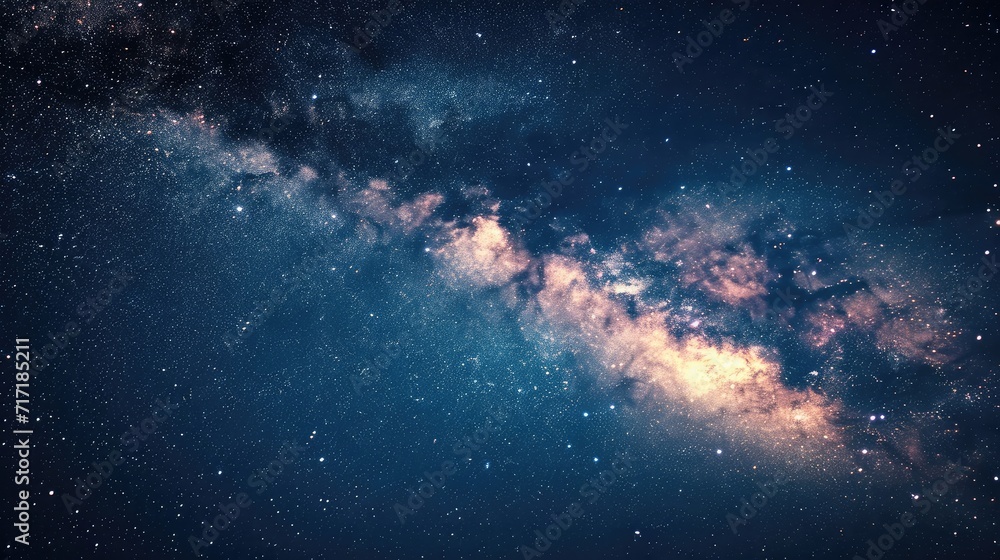 galaxy with stars on the night sky background. There is a disturbing light from the stars galaxy with stars on the night sky background. There is a disturbing light from the stars