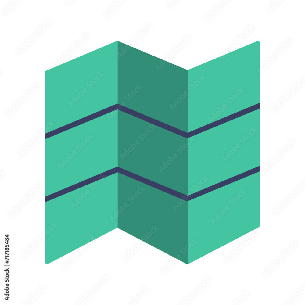 Fototapeta premium Map Flat Icon