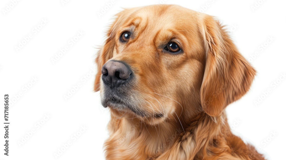 young Golden Retriever Portrait isolated on white