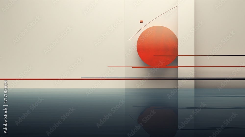 An abstract setting displaying a minimalist arrangement of intersecting ...